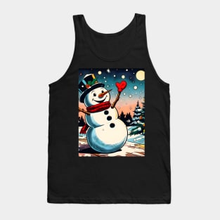 Discover Frosty's Wonderland: Whimsical Christmas Art Featuring Frosty the Snowman for a Joyful Holiday Experience! Tank Top